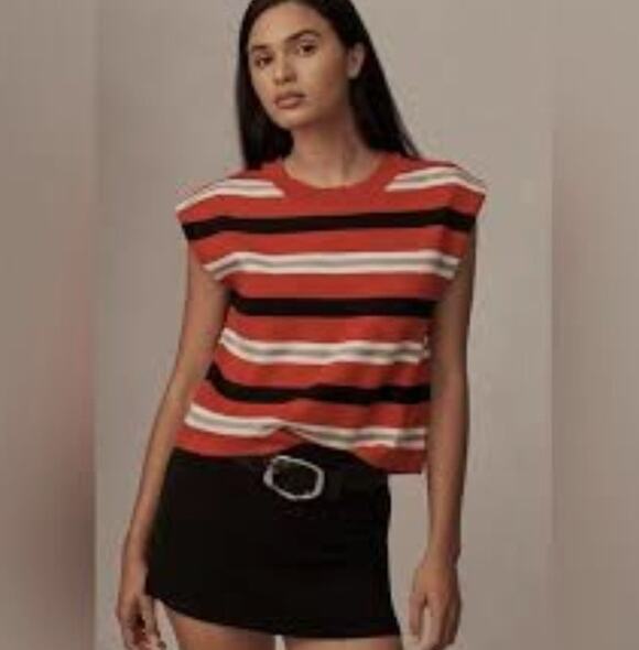 Maeve by Anthropologie Tops - NWT Maeve Anthropologie Noah Muscle Sweater Tank Top Boxy SZ Medium Striped